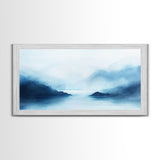 Misty Mountains, Moody Landscape, Lake Tahoe Art, Wabi Sabi Art, Extra Wide Wall Art, Coastal Wall Art, Canvas Print, Bedroom Art