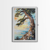 Joshua Tree Art, Coastal Landscape Art, Framed Canvas Print, Oak Tree Art, Rustic Art, Living Room Art, Boho Art, Moody Art
