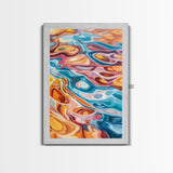 Abstract Swirls, Colorful Wall Art, Canvas Print, Geometric Art, Teal Wall Art, Whimsical Art, Psychedelic Painting, Modern Decor
