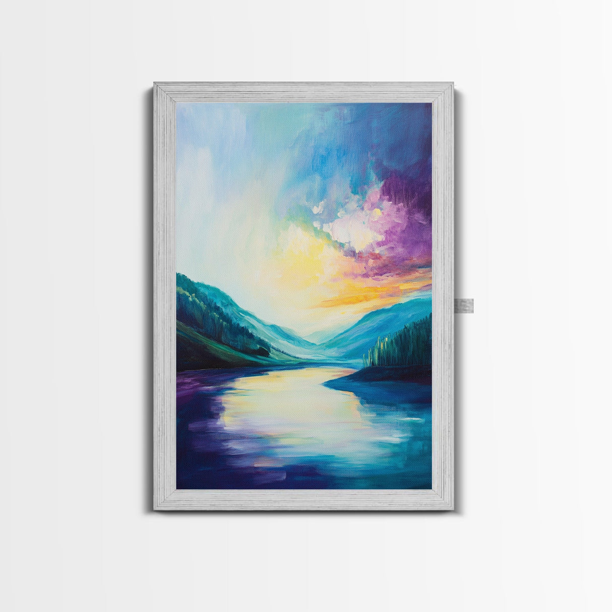 Sunset Lake, Serene Landscape, Canvas Print, Nature Art, Coastal Wall Art, Above Sofa Art, Moody Art, Rustic Decor, Bedroom Art