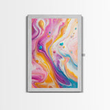 Fluid Art Painting, Psychedelic Wall Art, Colorful Abstract Art, Trippy Art, Bedroom Wall Art, Canvas Print, Swirl Paint Decor