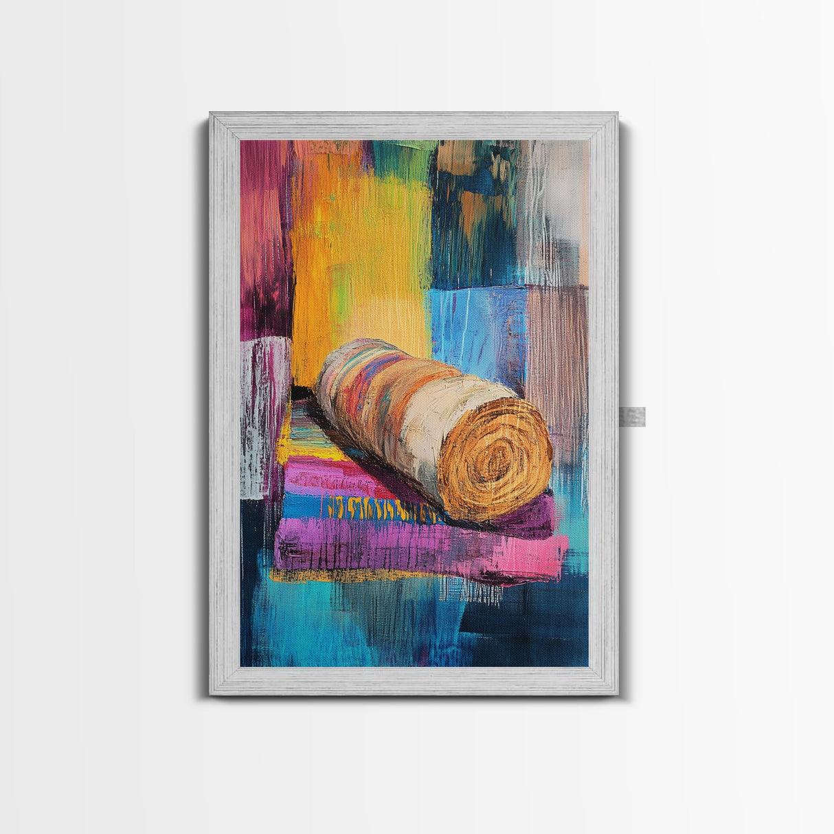 Abstract Roll, Wabi Sabi Art, Modern Abstract Art, Geometric Wall Art, Colorful Art, Minimalist Art, Canvas Print, Gift Idea