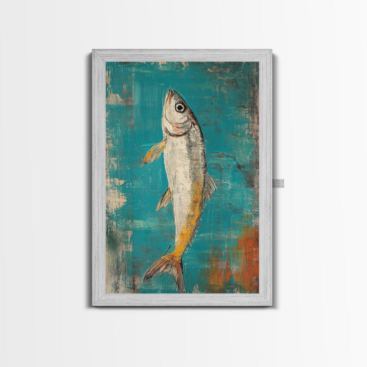 Vibrant Fish Painting Canvas Print Coastal Wall Art, Beach House Decor, Nautical Art, Ocean Inspired Artwork, Rustic Wall Decor