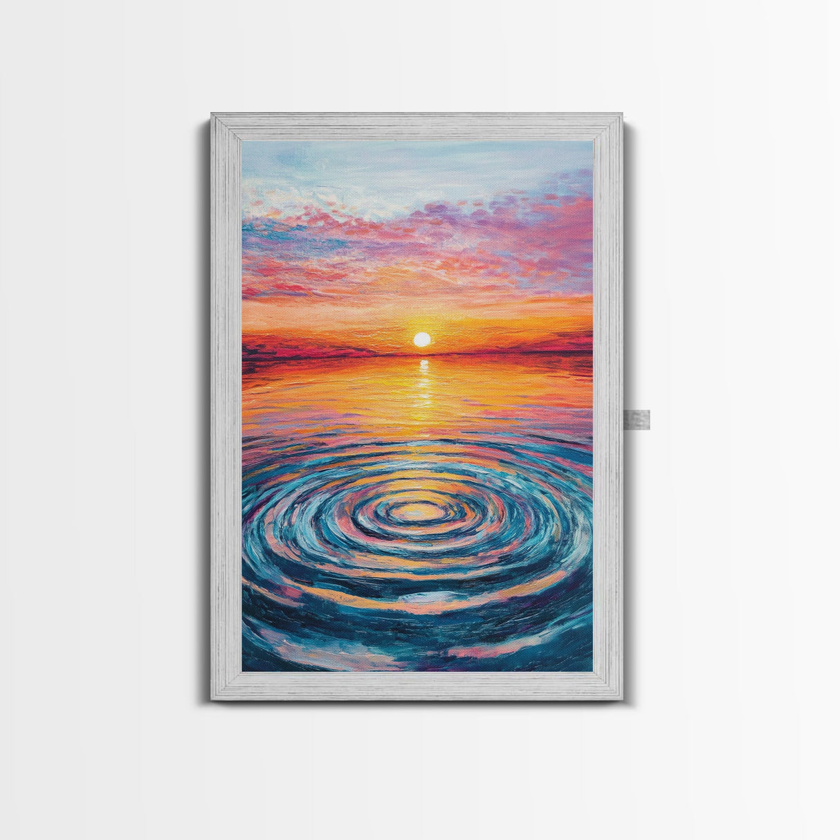 Ocean Ripple Canvas Print | Beach Sunset Painting | Seascape Wall Art | Coastal Decor | Living Room Wall Art | Vibrant Colors