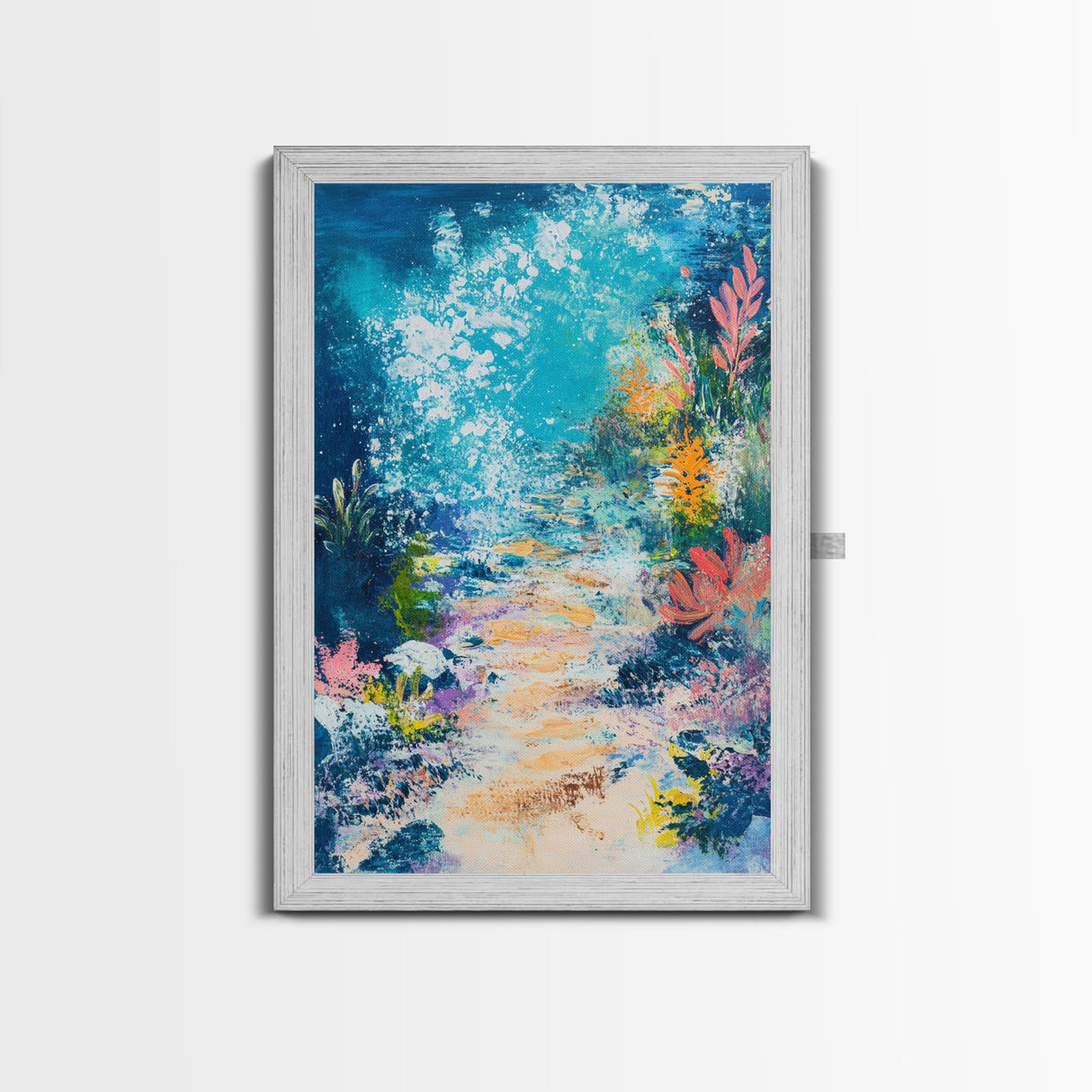 Underwater Fantasy Canvas Print Ocean Reef Wall Art, Abstract Sea Life Painting, Coastal Home Decor, Nautical Art, Beach House Decor
