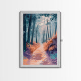 Enchanted Forest Path Framed Canvas Print | Mystical Woodland Art | Fantasy Landscape Painting | Nature Lover Wall Decor