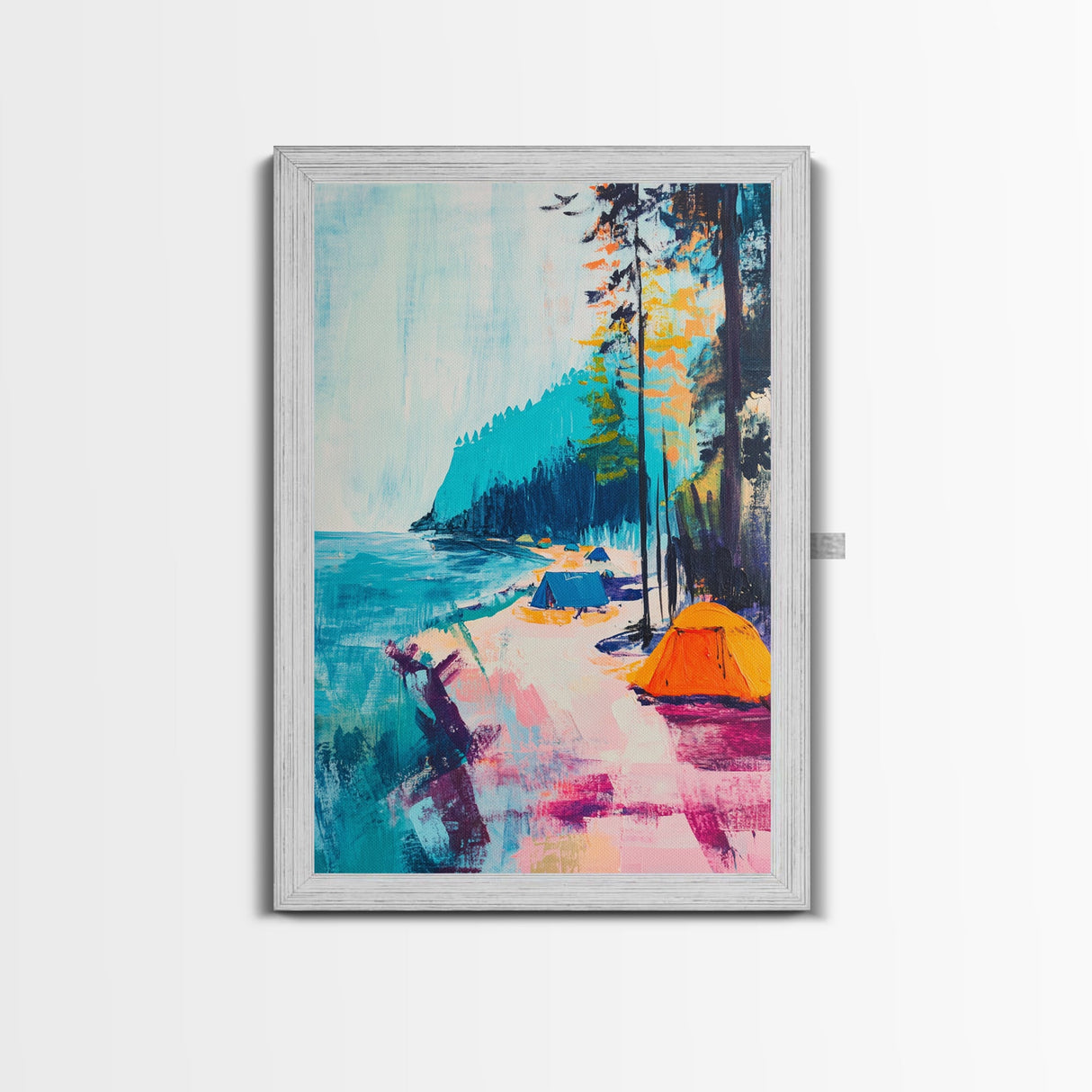 Coastal Camping, Joshua Tree Art, Coastal Cowgirl Wall Art, Outdoor Painting, Nautical Decor, Above Sofa Art, Canvas Print