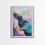 Ireland painting, coastal decor, framed canvas print, landscape painting, nautical painting, blue and green wall art, gift idea