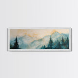 Misty Mountain Pines Canvas Print Serene Forest Landscape, Nature Wall Art, Boho Cabin Decor, Bedroom or Office Artwork, Rustic Vibes