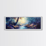 Enchanted Forest Stream Canvas Print Fantasy Landscape Wall Art Mystical Nature Decor Living Room Artwork Whimsical Tree Art