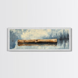 Driftwood Reflection Framed Canvas Print Coastal Wall Art, Rustic Lake House Decor, Minimalist Nature Art, Neutral Bedroom Wall Decor