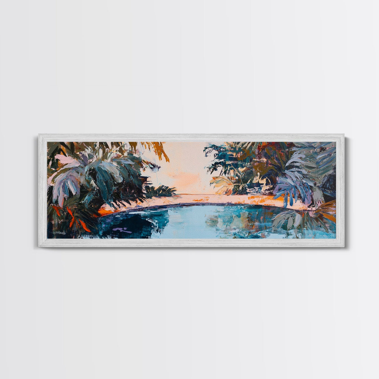 Exotic Palm Oasis Canvas Print Tropical Paradise Wall Art Boho Beach Decor Relaxing Home Accent Bedroom Living Room Gift