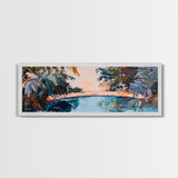 Exotic Palm Oasis Canvas Print Tropical Paradise Wall Art Boho Beach Decor Relaxing Home Accent Bedroom Living Room Gift