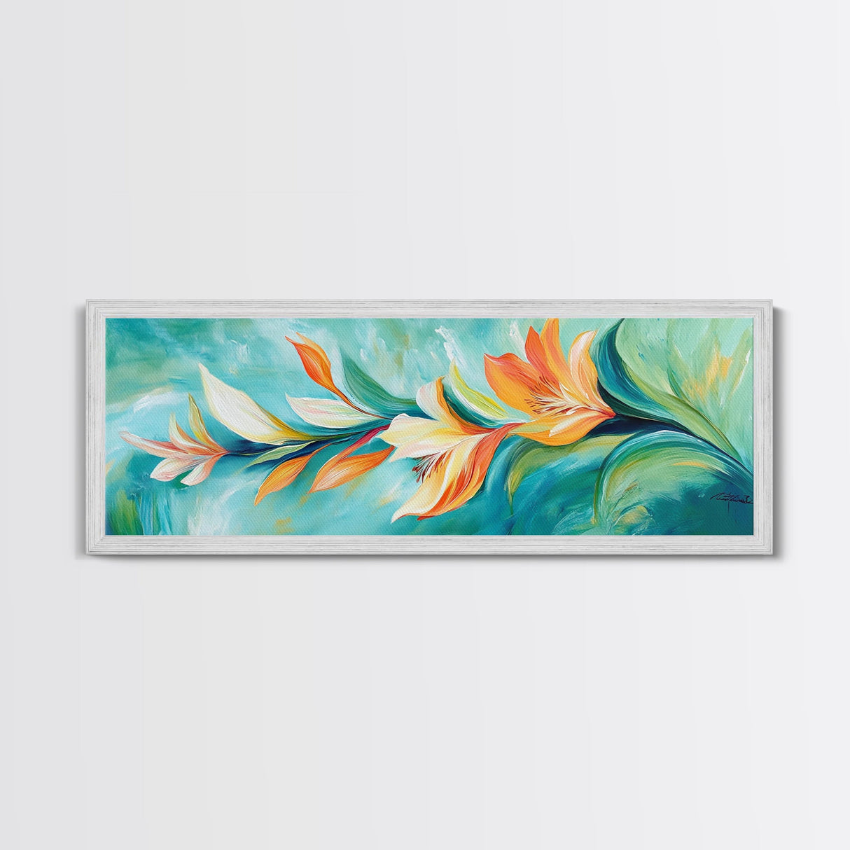 Tropical Floral Art, Vibrant Botanical Painting, Boho Nature Wall Decor, Bright Summer Home Decor, Bedroom or Living Room Art