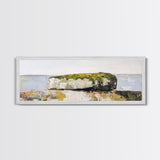 Coastal Rock Formation Canvas Print - Minimalist Seascape Wall Art, Neutral Home Decor, Nature Inspired Living Room Art,