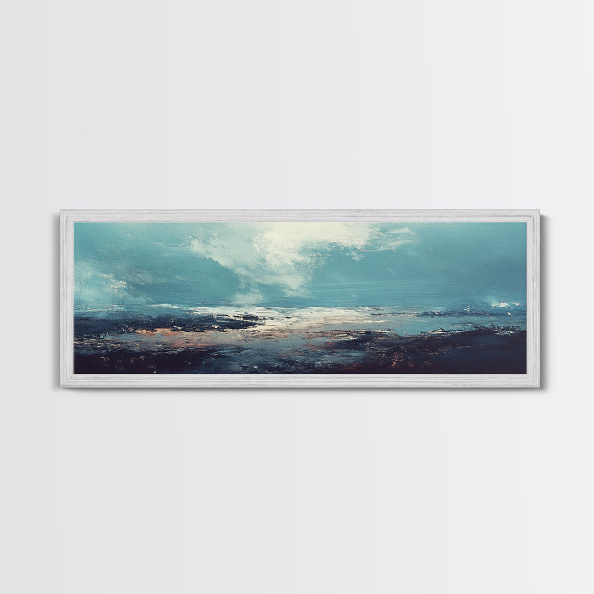 Moody Ocean Canvas Print Coastal Seascape Art, Abstract Blue Water Painting, Home Decor, Living Room Wall Art, Ocean Wall Art
