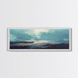 Moody Ocean Canvas Print Coastal Seascape Art, Abstract Blue Water Painting, Home Decor, Living Room Wall Art, Ocean Wall Art