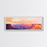 Grand Canyon Sunset Framed Canvas Print Southwest Landscape Wall Art, Desert Mountain Painting, Nature Inspired Home Decor, Rustic Art