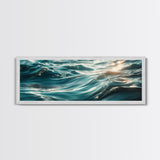 Ocean Wave Painting Deep Blue Water Photography Wall Art Serene Minimalist Coastal Artwork Relaxing Beach Decor
