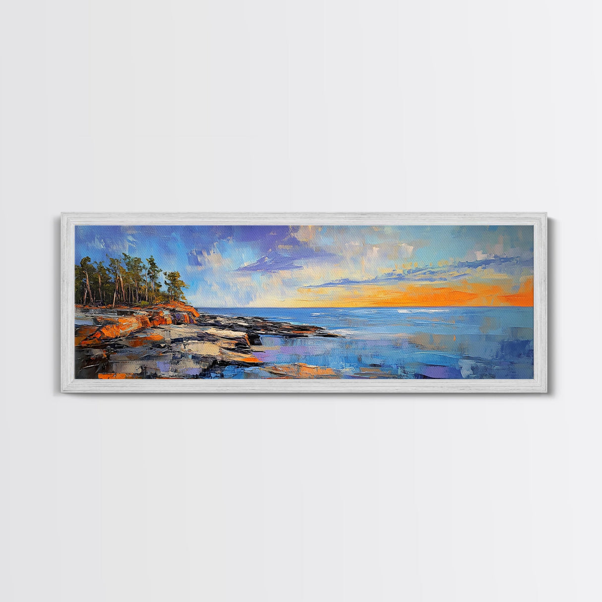Sunset Coastal Escape Canvas Print, Scenic Ocean Landscape, Nature Wall Art, Beach House Decor, Vibrant Art, Living Room Art