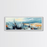 Wild Prairie Landscape Framed Canvas Print Rustic Nature Art, Modern Country Wall Decor, Warm Earth Tone Painting, Farmhouse Style