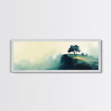 Lone Tree on Hill Canvas Print Minimalist Landscape Art, Tranquil Nature Painting, Neutral Wall Decor, Modern Home Office Artwork