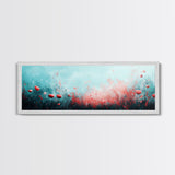 Dreamy Floral Poppy Field Canvas Print, Boho Wall Art, Nature Botanical Decor, Feminine Aesthetic Painting, Bedroom Wall Art