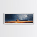 Desert Storm Canvas Print Moody Landscape Art, Southwestern Wall Art, Nature Painting, Office Decor, Living Room Artwork