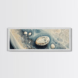 Fluid Abstract Pebbles Framed Canvas Print Modern Wall Art Contemporary Blue Grey Home Decor Minimalist Office Wall Art