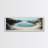 Hidden, Lagoon, Secluded, Beach, Canvas Print, Coastal Escape Art, Tranquil Water Scene, Bedroom Wall Art, Ocean Painting