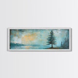 Solitary Tree, Abstract Nature, Textured Painting, Framed Canvas Print, Rustic Wall Art, Cozy Cabin Decor, Office Wall Decor