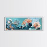 Blooming Cactus Flowers Canvas Print Vibrant Desert Painting, Boho Wall Art, Southwest Decor, Botanical Living Room Artwork