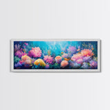 Deep Sea Fantasy Canvas Print, Oceanic Wonderland Wall Art, Marine Life Painting, Dreamy Underwater Aesthetic, Vibrant Colors