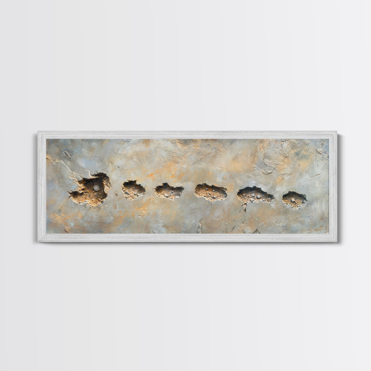Rustic Fossil Texture Framed Canvas Print Earthy Neutral Wall Art, Modern Abstract Rock Art, Unique Office or Living Room Decor