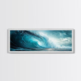 Turquoise Ocean Wave Canvas Print Coastal Photography Wall Art, Large Beach House Decor, Modern Living Room or Office Art, Gift Idea