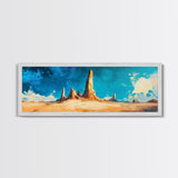 Vibrant Desert Rock Formations Wall Art, Southwest Canyon Painting, Abstract Artwork, Warm Earthy Colors, Living Room Deco