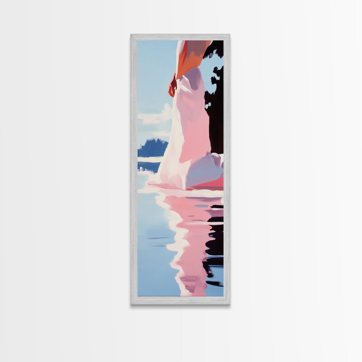 Elegant Dress, Feminine Silhouette, Soft Reflection, Canvas Print, Fashion Wall Art, Chic Home Decor, Modern Bedroom Art, Minimalist Print