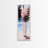 Pink Florals, Soft Vase, Elegant Home, Framed Canvas Print, Modern Wall Art, Minimalist Decor, Feminine Aesthetic, Cozy Living Room