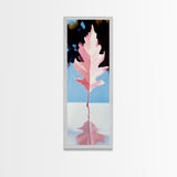 Pink Autumn Leaf, Fall Canvas Print, Nature Wall Art, Seasonal Decor, Botanical Artwork, Soft Pastel Aesthetic, Living Room Art