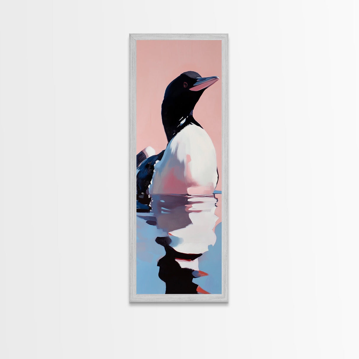Loon, Water Bird, Wildlife, Nature Wall Art, Cabin Decor, Lake House Art, Animal Portrait, Minimalist Painting, Canvas Print