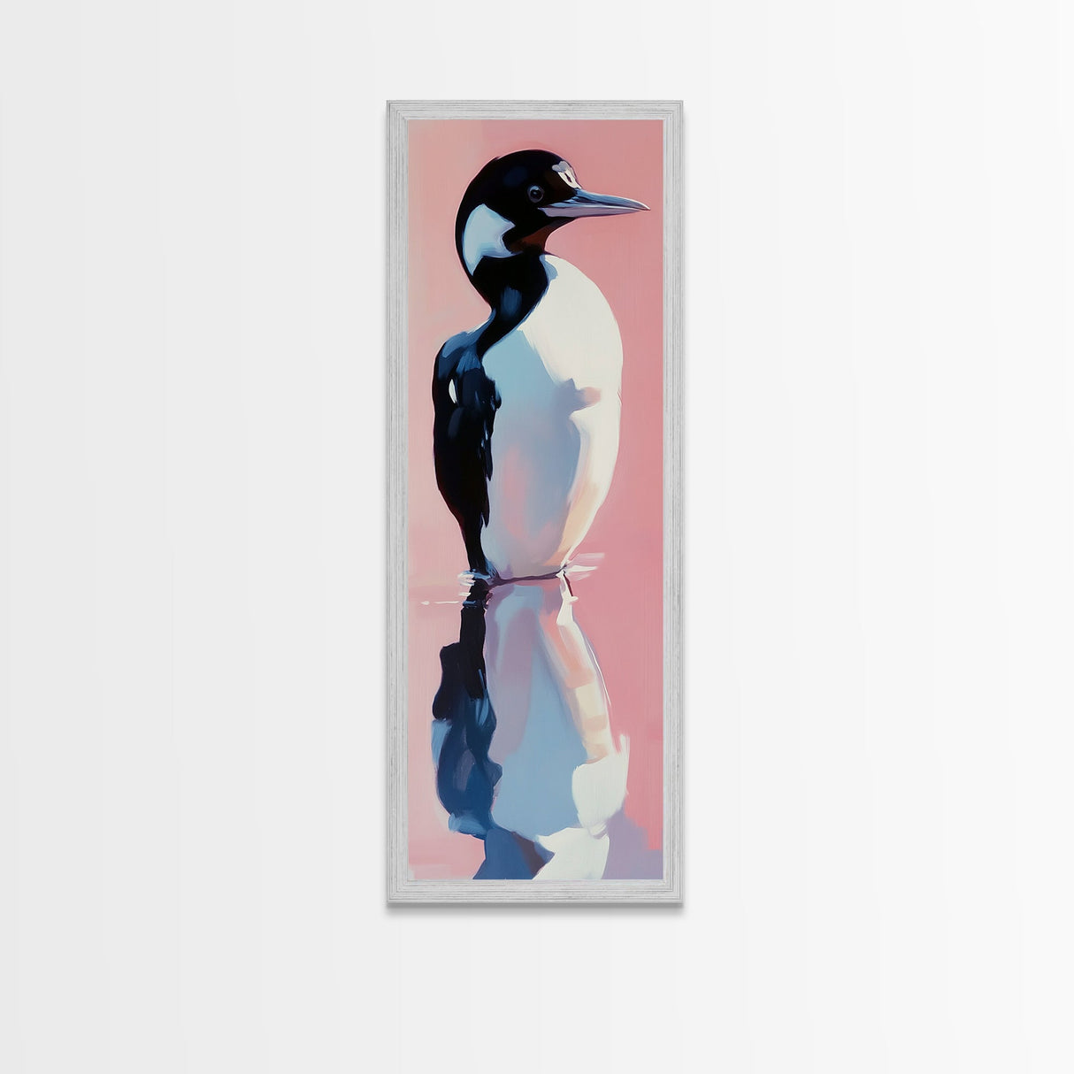 Loon, Reflections, Wildlife, Bird Art, Lake House Decor, Tranquil Wall Art, Waterfowl Painting, Framed Canvas Print