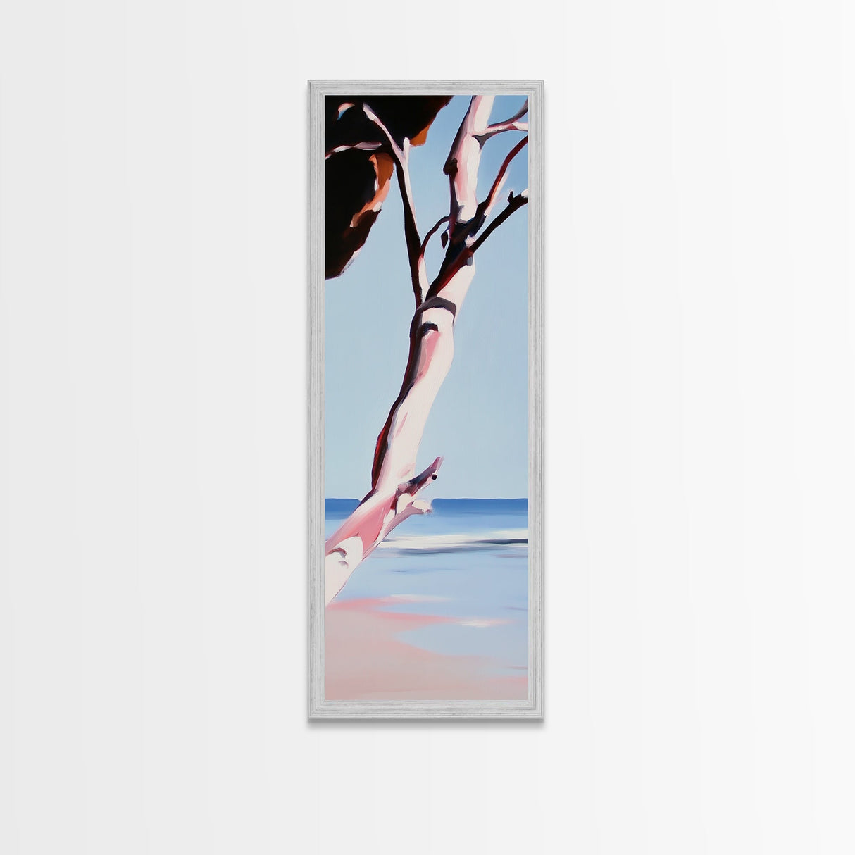 Coastal Branch, Ocean View, Blue Sky, Canvas Print, Modern Wall Art, Beach House Decor, Minimalist Painting, Living Room Art, Gift