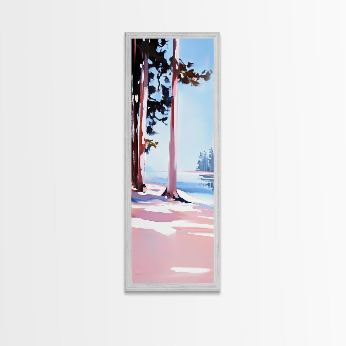 Pine Trees, Tranquil Forest, Nature Wall Art, Minimalist Tree Painting, Modern Landscape, Calm Home Decor, Framed Canvas Print