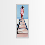 Walk to the Sea, Serene Beach Path, Minimalist Coastal Art, Canvas Print, Ocean Wall Art, Pastel Tones, Relaxing Home Decor