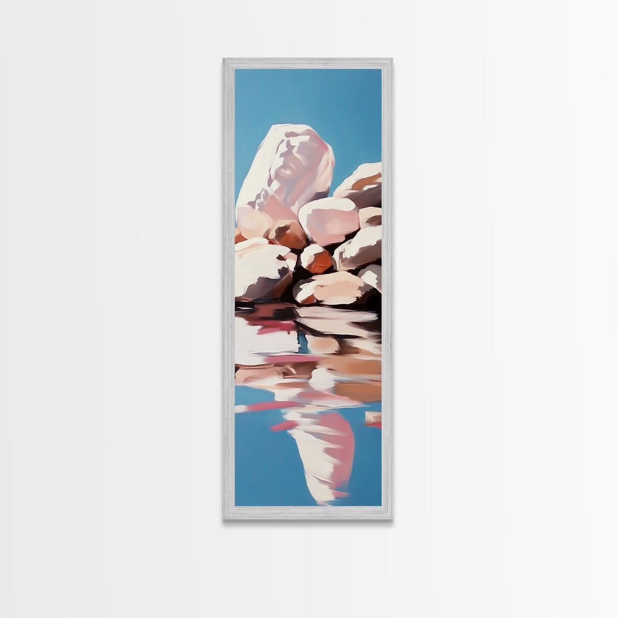 Tranquil Reflection, Soft Pastel Landscape, Minimalist Water Art, Nature Inspired, Calming Wall Art, Zen Home Decor, Canvas Print