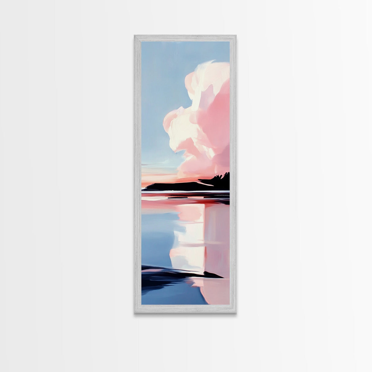Sunset Reflection, Coastal Wall Art, Abstract Beach Painting, Serene Ocean View, Boho Decor, Canvas Print, Bedroom Wall Art, Office Art