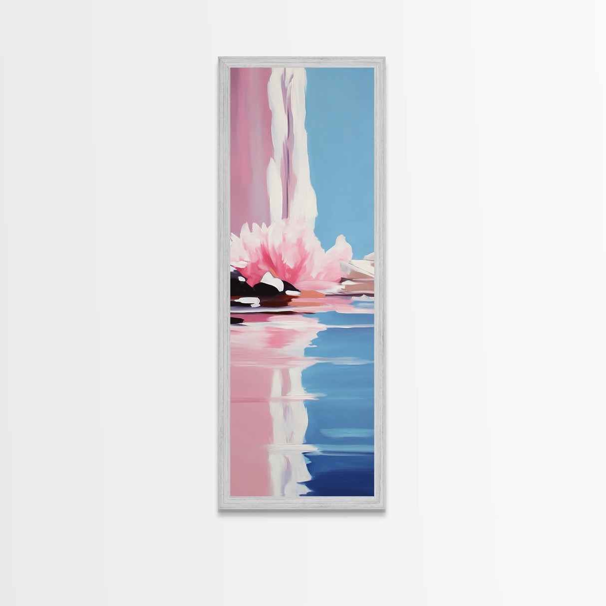 Abstract Reflection, Watercolor Aesthetic, Ocean Wall Art, Canvas Print, Modern Minimalism, Soft Tones, Living Room Art, Tranquil Home Decor