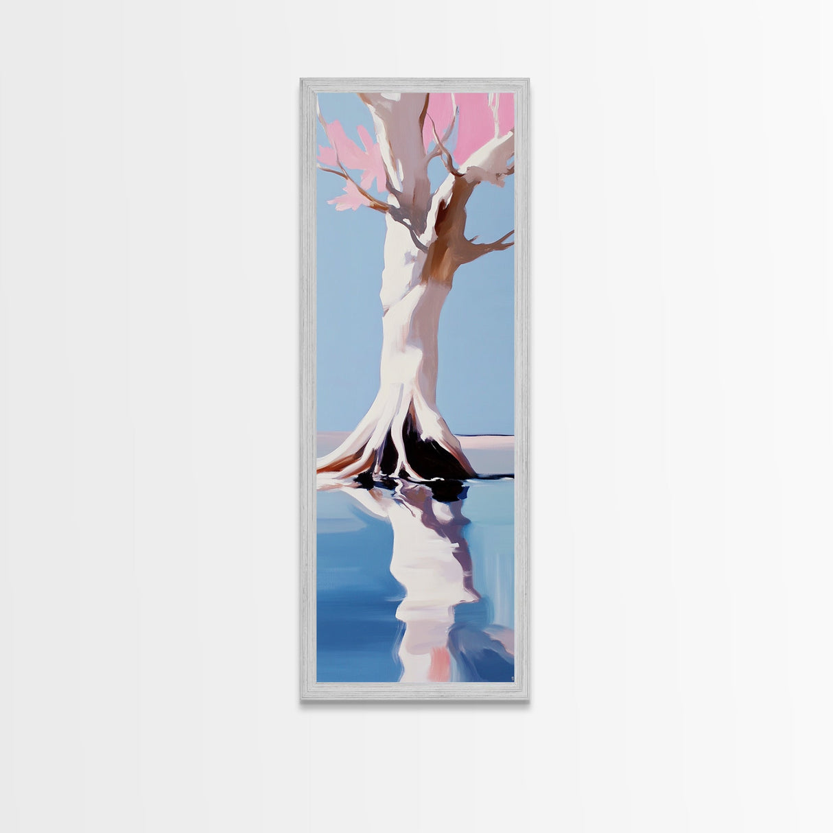 Tree Reflection, Serene Landscape, Minimalist Wall Art, Canvas Print, Calming Nature, Home Decor, Boho Aesthetic, Tranquil Painting