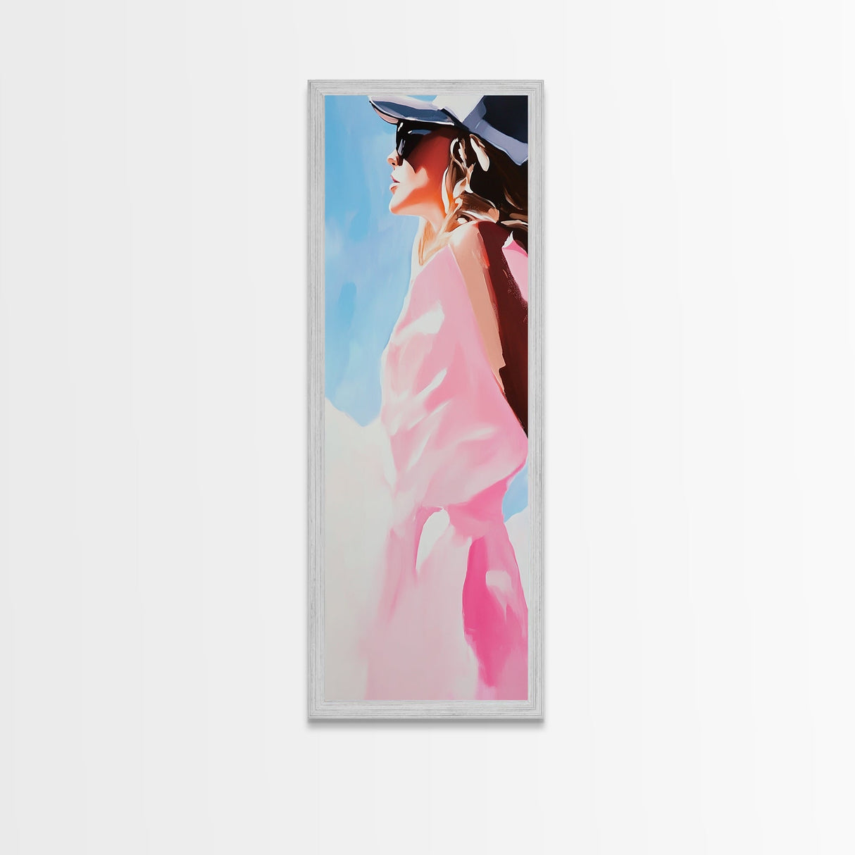 Sunlit Beauty, Feminine Portrait Art, Modern Minimalist, Fashion Wall Decor, Stylish Home Print, Canvas Print, Boho Aesthetic