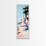 Serenity View, Ocean Horizon, Cliffside Dream, Framed Canvas Print, Beach Aesthetic, Coastal Living, Living Room Art, Minimalist Style